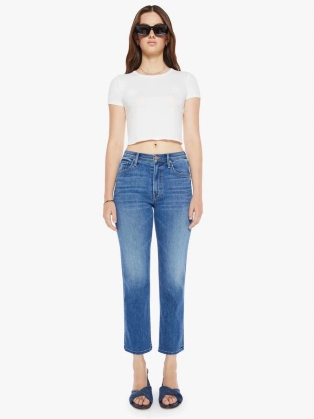 Mother The Smarty Pants Flood Jeans Connect The Dots Women's Size 28